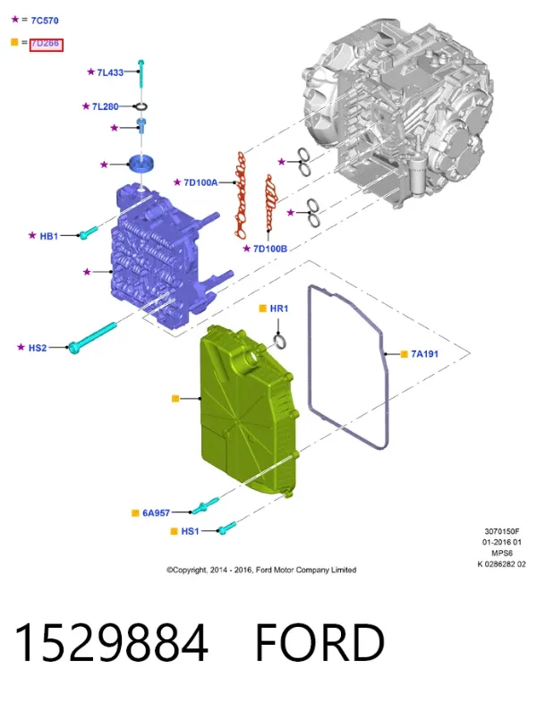 Cuerpo de válvula de la transmisión automática HMPAM7M5R7D266BA Hmpx