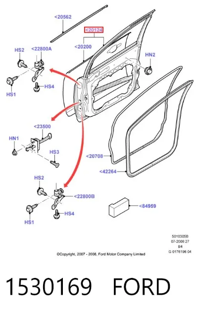 Puerta delantera derecha FORD 1530169