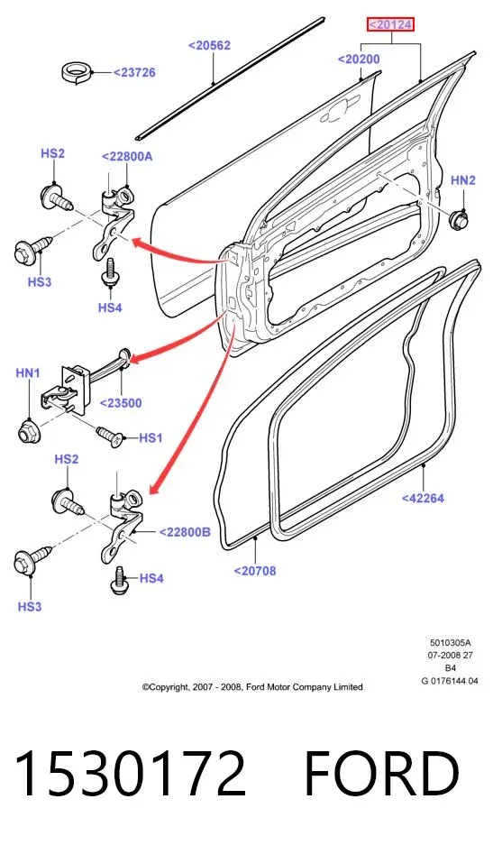 Puerta delantera izquierda 1530172 Ford