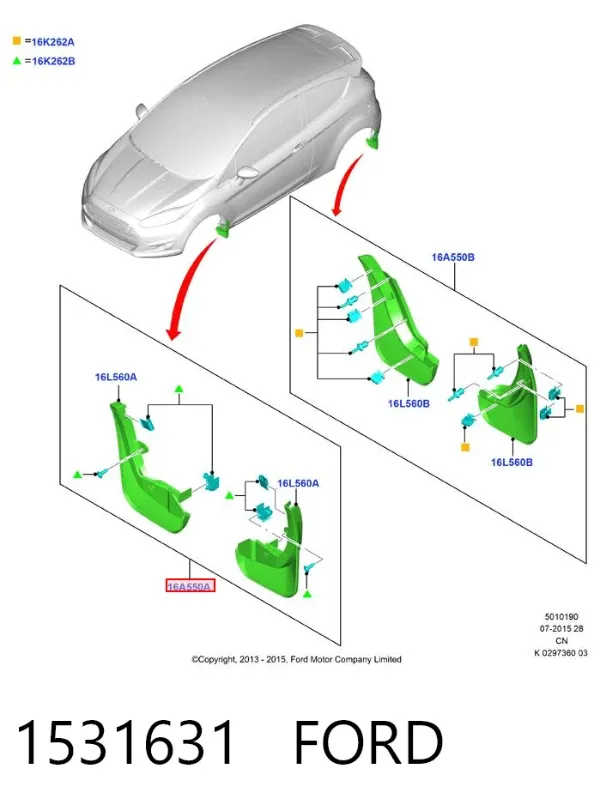 Guardabarros delanteros Ford Fiesta Mk6