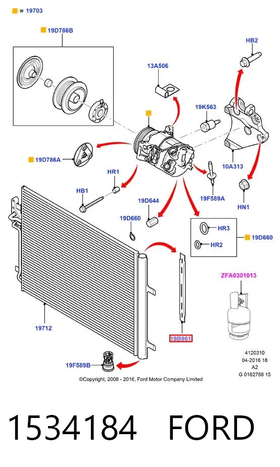Filtro deshidratador 1534184 Ford