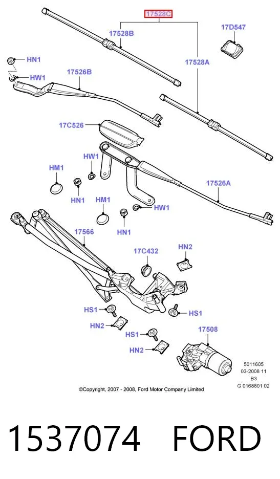 Limpiaparabrisas delanteras 1537074 Ford
