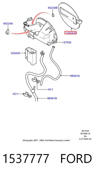 Tapa del depósito de combustible FORD 1537777