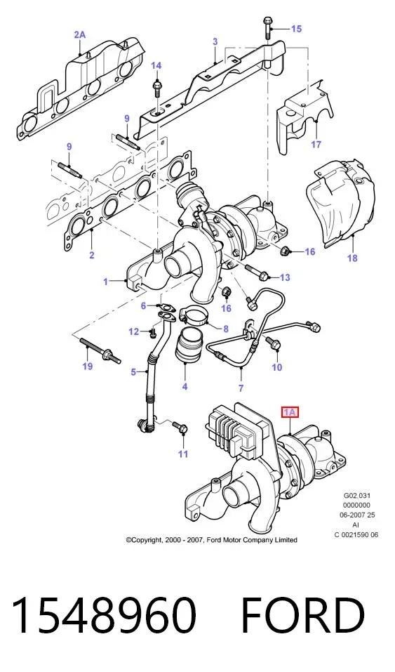 Turbocompresor 1548960 Ford