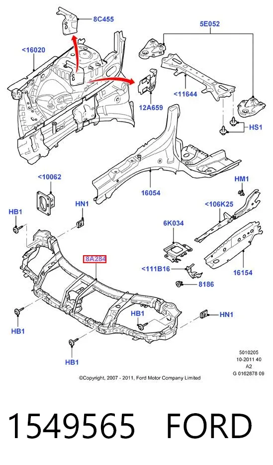 Soporte de radiador 1549565 Ford