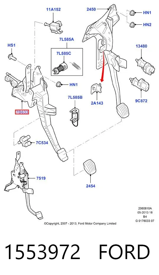 Pedal embrague Ford Focus II