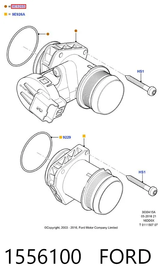 Cuerpo de mariposa 1556100 Ford