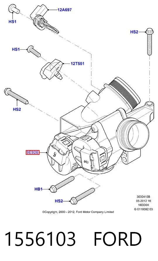 Cuerpo de mariposa 1556103 Ford