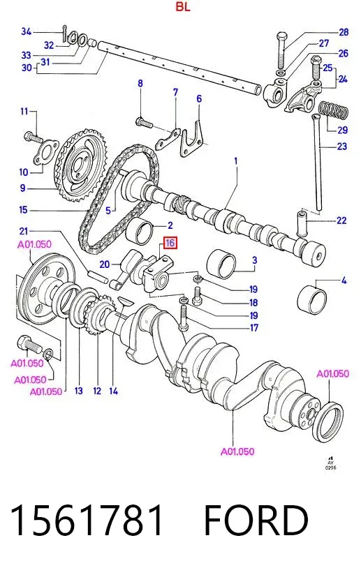 Tensor de cadena de distribución 1561781 Ford