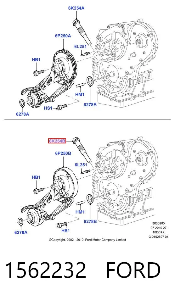 Tensor, correa de distribucion 1562232 Ford