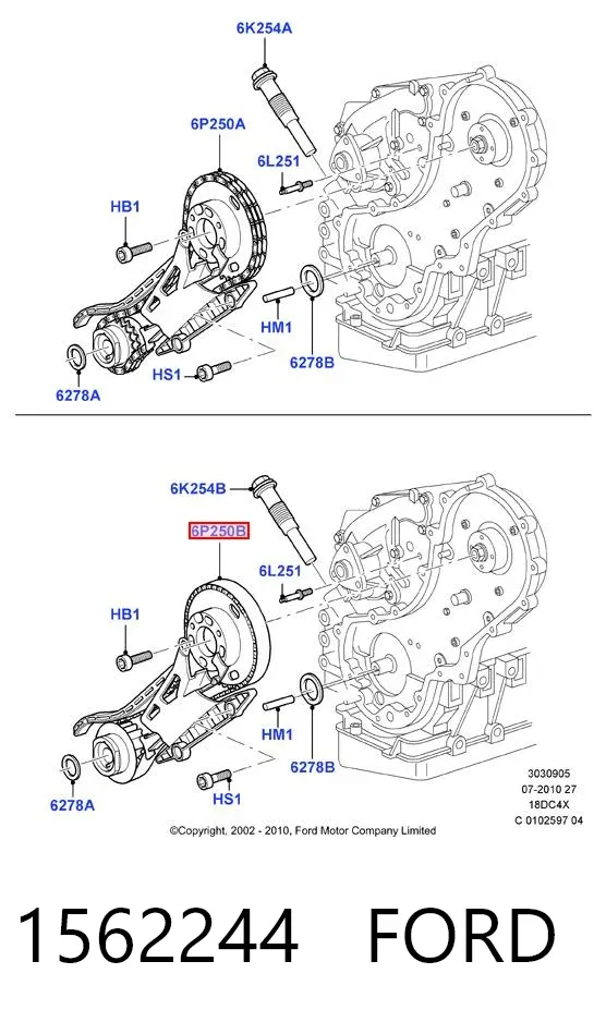 Kit de distribución 1562244 Ford