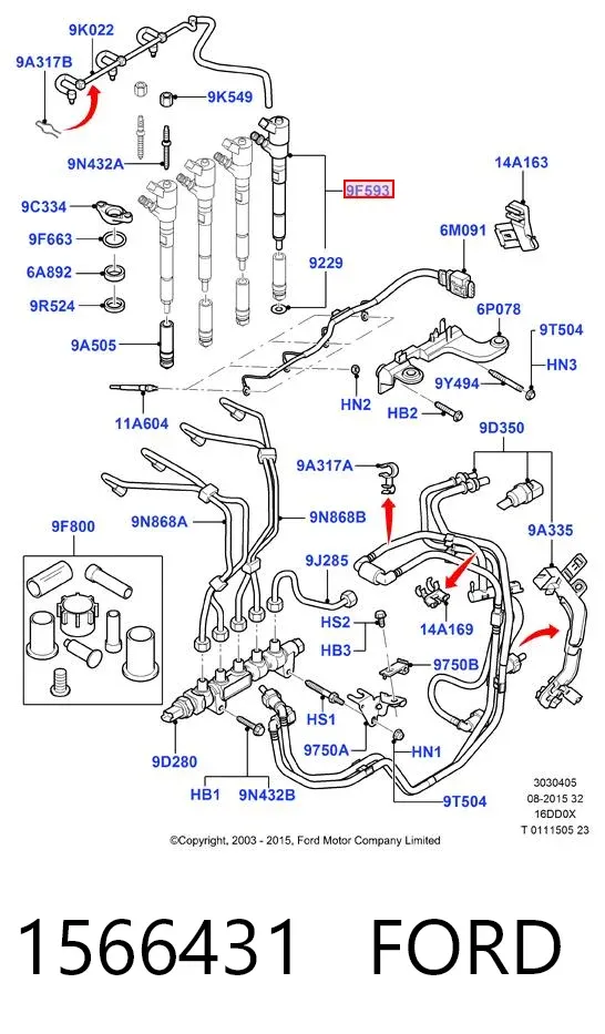 Inyector 1566431 Ford