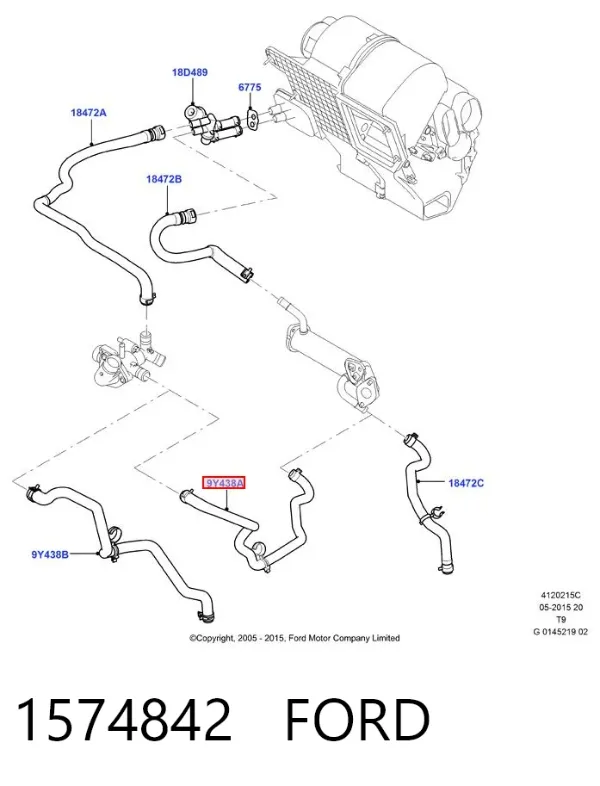 Manguera de calefacción, entrada 1574842 Ford