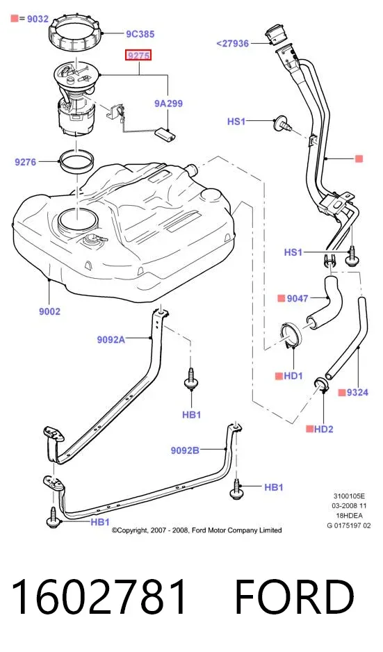 Bomba de gasolina 1602781 Ford
