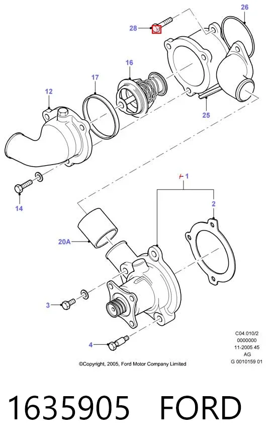 Termostato 1635905 Ford