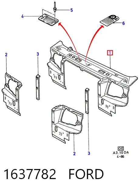 Soporte de radiador Ford Escort IV