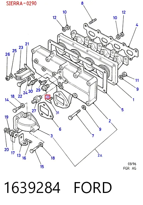 Sensor de temperatura del aire de admisión 1639284 Ford