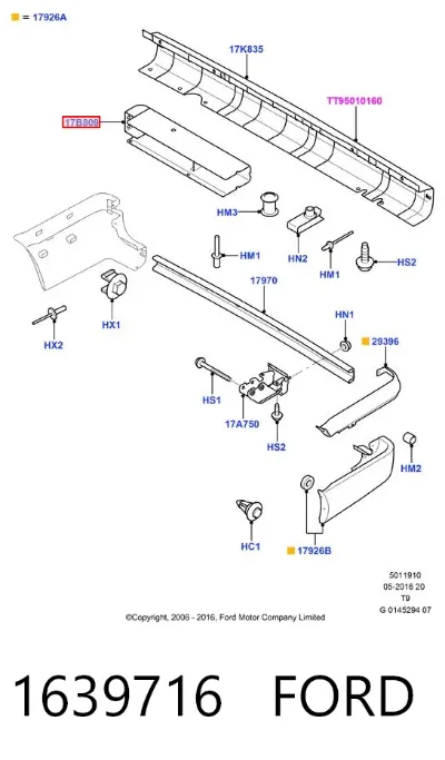 Absorbedor de parachoques trasero FORD 1639716