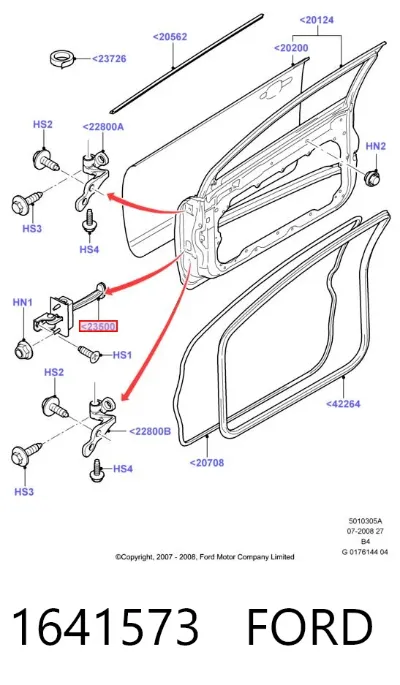 Limitador de apertura de puerta delantera FORD 1641573