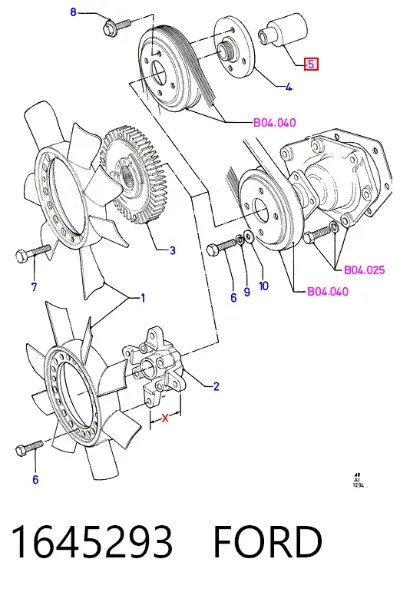 Soporte del acoplamiento viscoso del sistema de refrigeración FORD 1645293