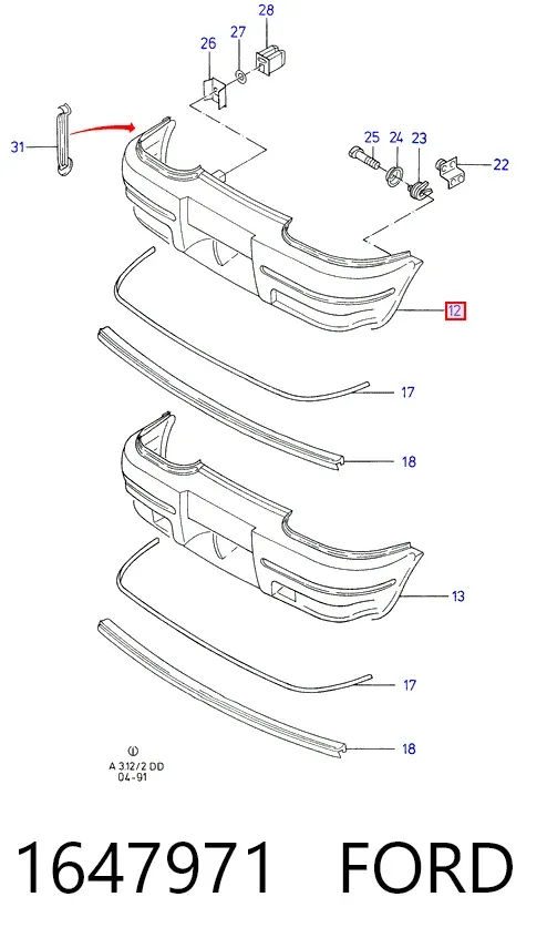 Paragolpes 1647971 Ford