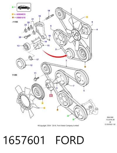 Soporte del acoplamiento viscoso del sistema de refrigeración FORD 1657601