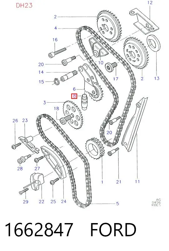 Tensor de cadena de distribución 1662847 Ford