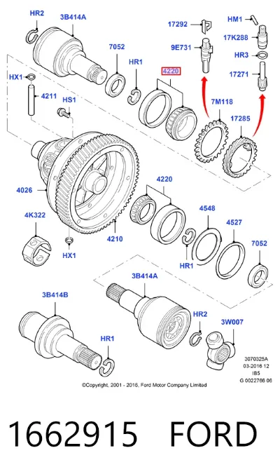 Cojinete del semieje delantero FORD 1662915