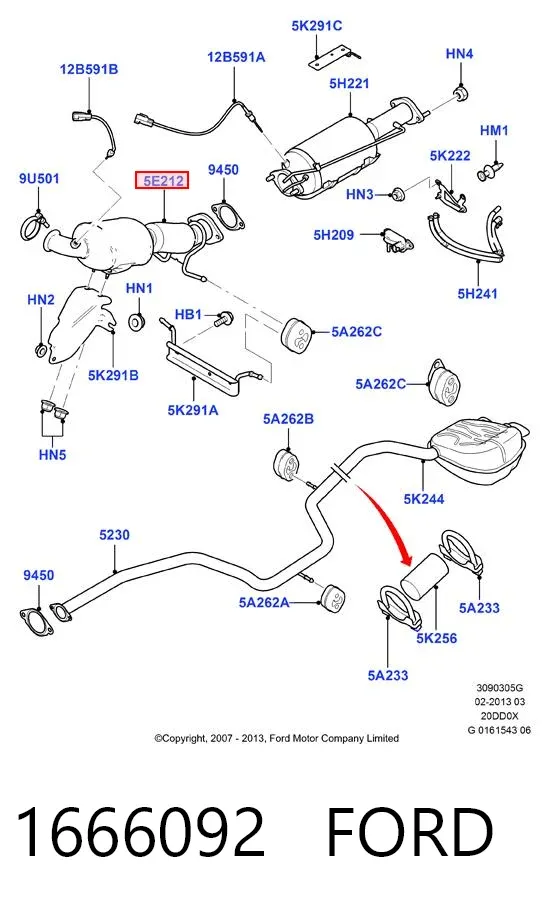 Catalizador 1666092 Ford