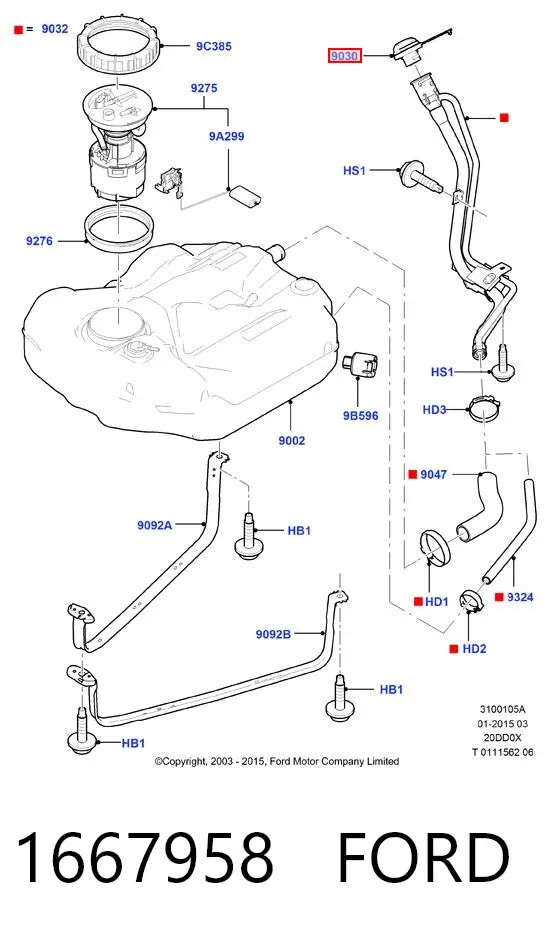Depósito de gasolina 1667958 Ford