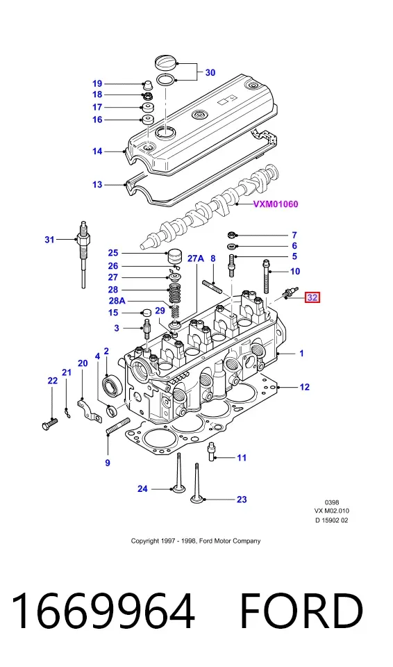Sensor de presión de aceite 1669964 Ford