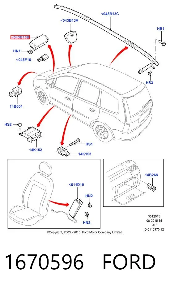 Airbag lateral 1670596 Ford