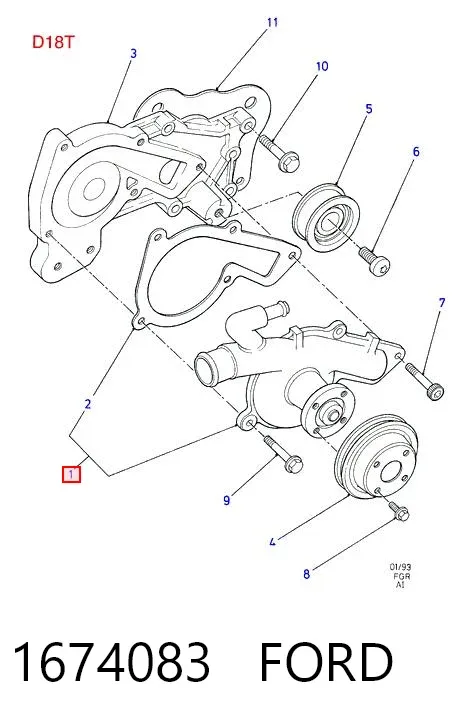 Bomba de agua 1674083 Ford