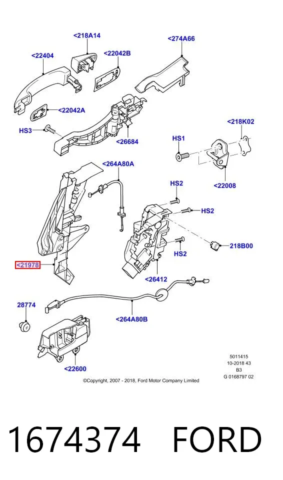 Sensor de temperatura 1674374 Ford