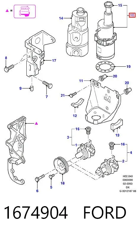 Bomba de dirección 1674904 Ford
