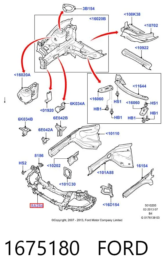 Soporte de radiador 1675180 Ford