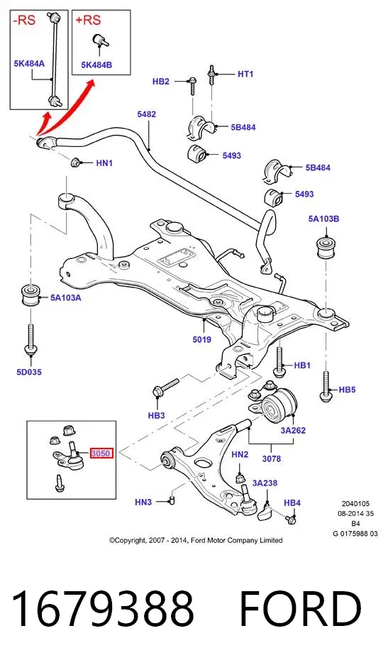 Rótula inferior de suspensión 1679388 Ford