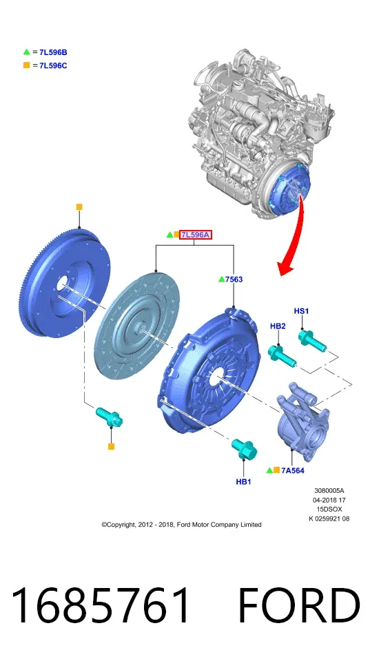Embrague 1685761 Ford