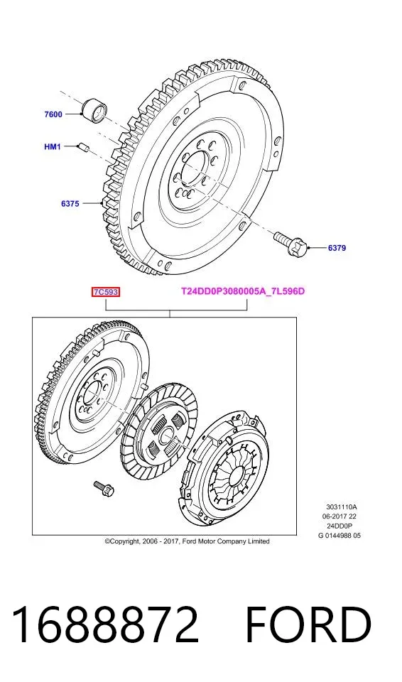 Embrague 1688872 Ford