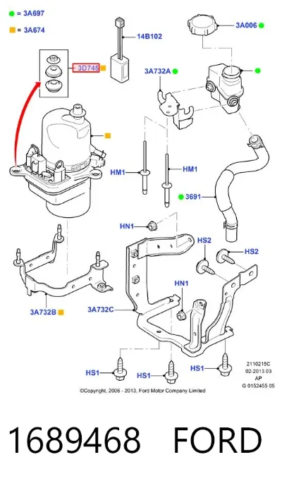 Soporte de bomba de dirección asistida FORD 1689468