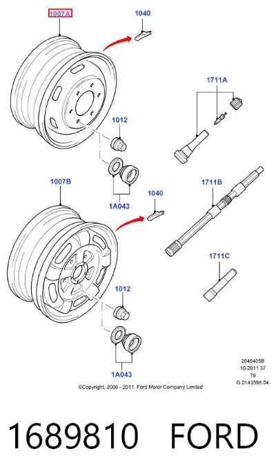 Rin de acero estampado FORD 1689810