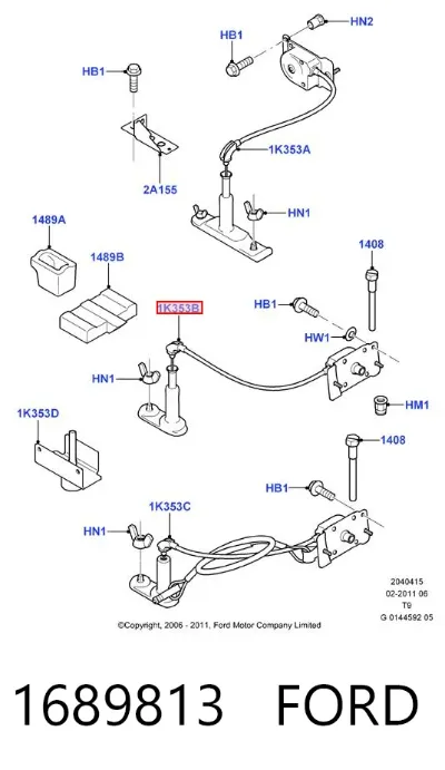 Cabrestante de rueda de repuesto FORD 1689813