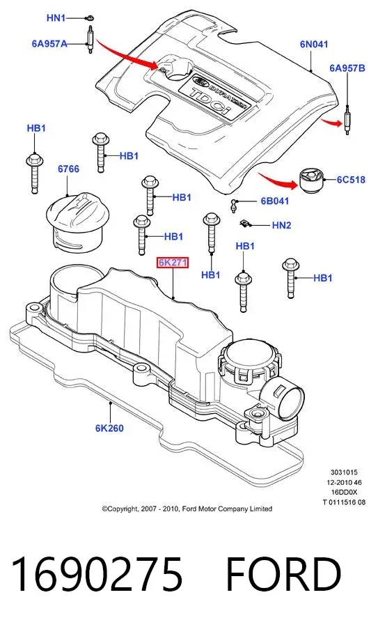 Tapa de balancines 1690275 Ford