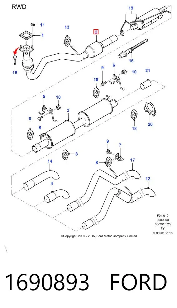 Catalizador 1690893 Ford