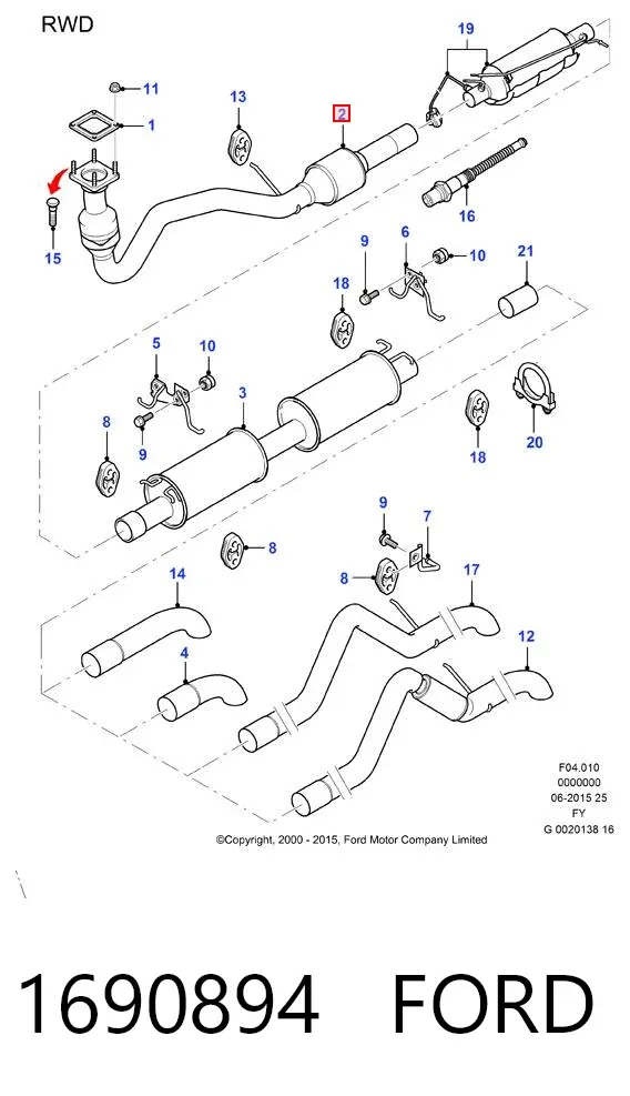 Catalizador 1690894 Ford