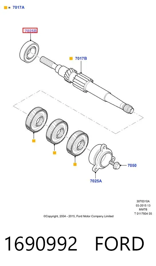 Cojinete, caja de cambios 1690992 Ford