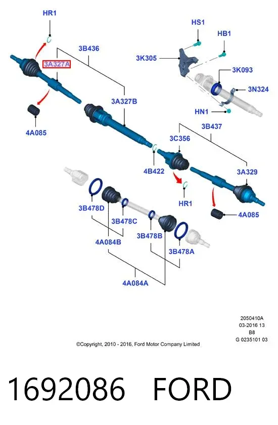 Junta homocinetica 1692086 Ford