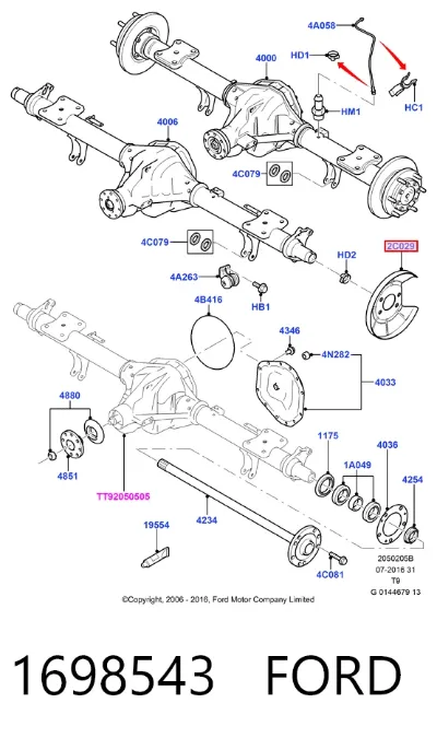 Protector de disco de freno trasero FORD 1698543