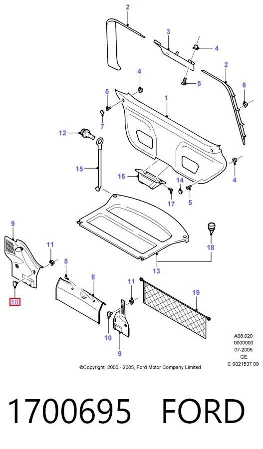 Tambor de freno delantero 1700695 Ford