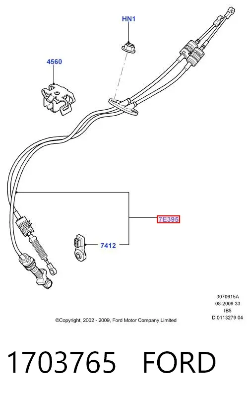 Cables de caja de cambios 1703765 Ford